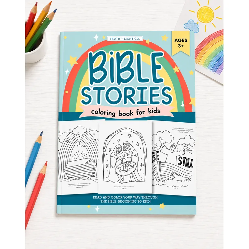 The Bible Stories Christian Coloring Book for Kids: Read and Color Your Way Through the Bible, Beginning to End
